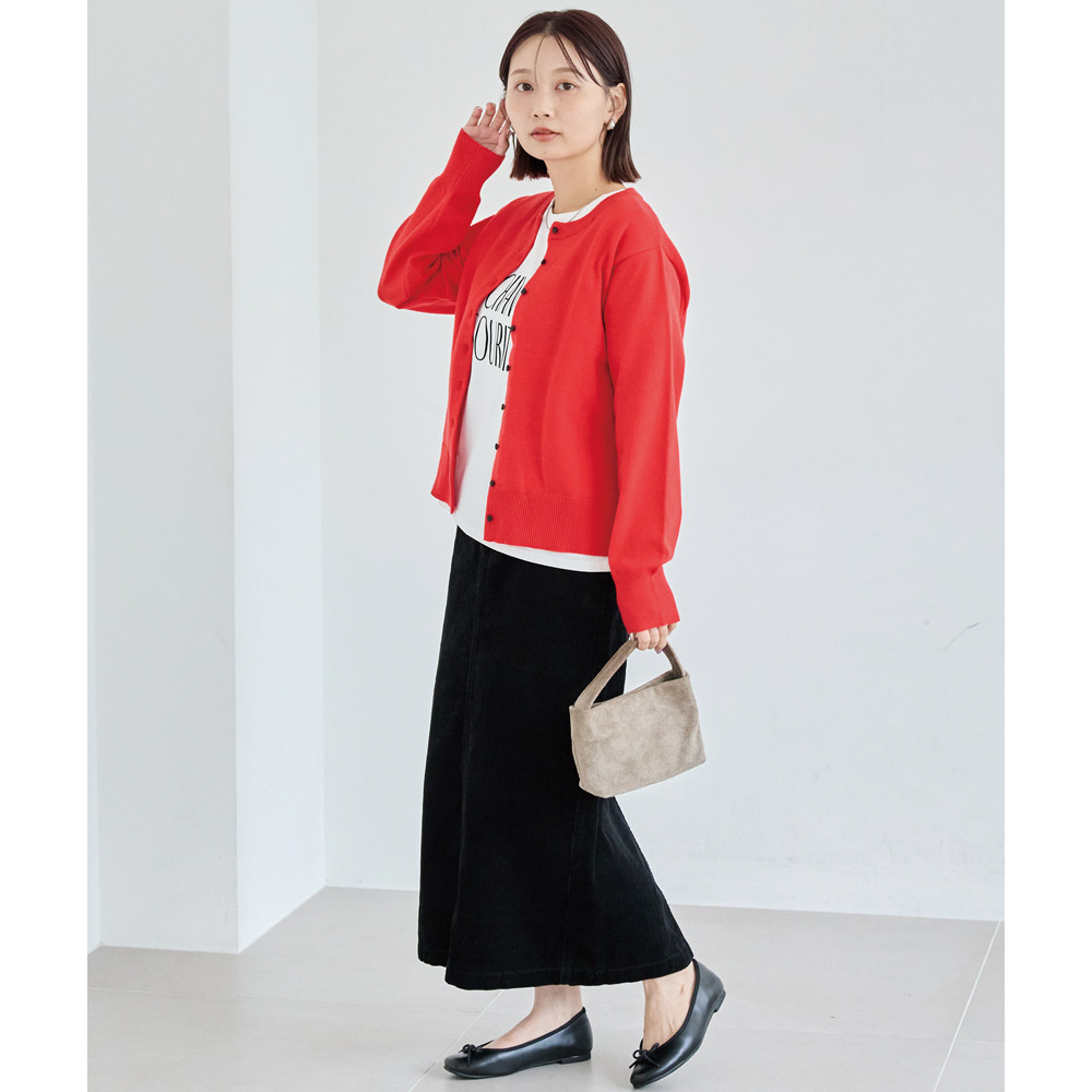 ボタン配色ニットカーデ16