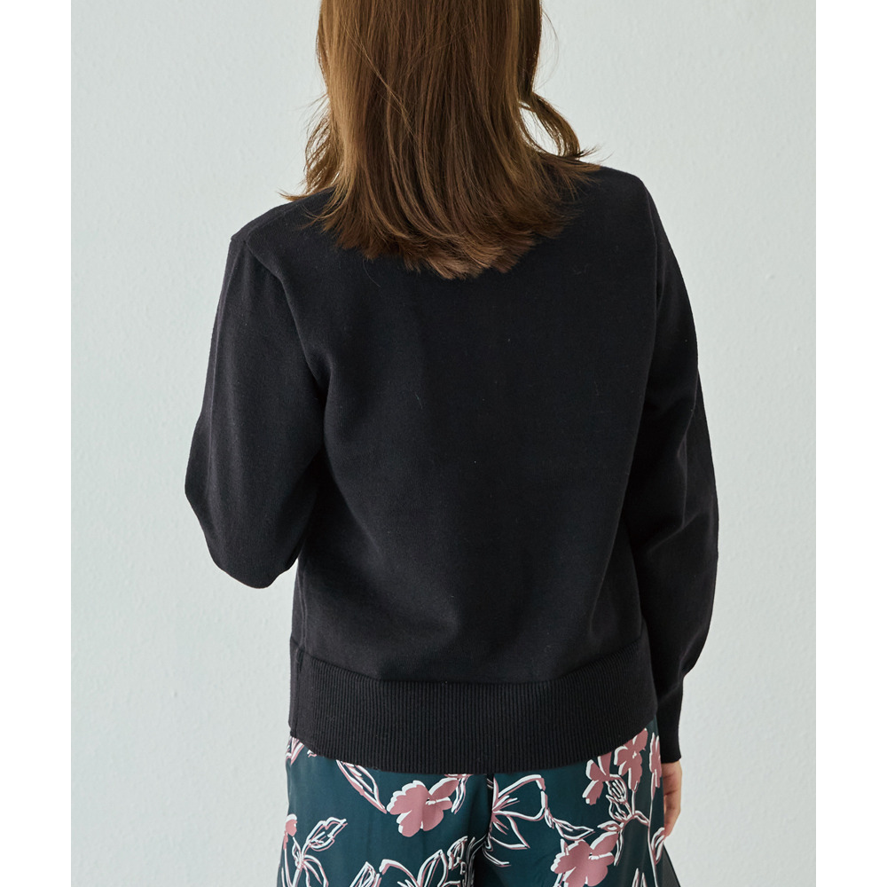 ボタン配色ニットカーデ21