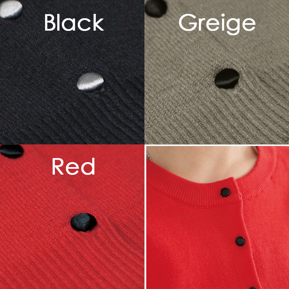 ボタン配色ニットカーデ28