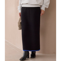 バイカラーリブニットスカート