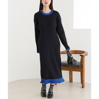 配色ニットワンピース