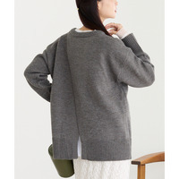【洗える】バックスリットニットプルオーバー