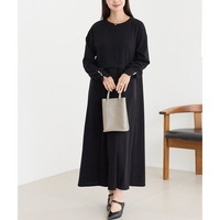 袖パールニットライクワンピース