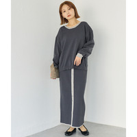 【洗える】バイカラーニットセットアップ　3L/4L　ラビアンジェ