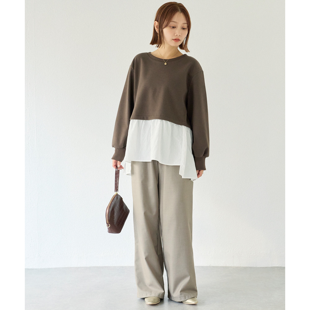 メルトンカットソー配色プルオーバー18