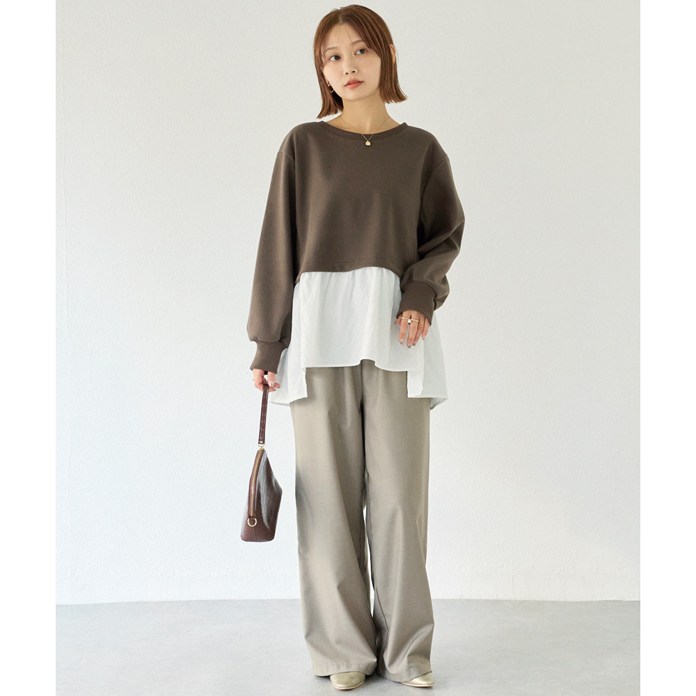 メルトンカットソー配色プルオーバー19