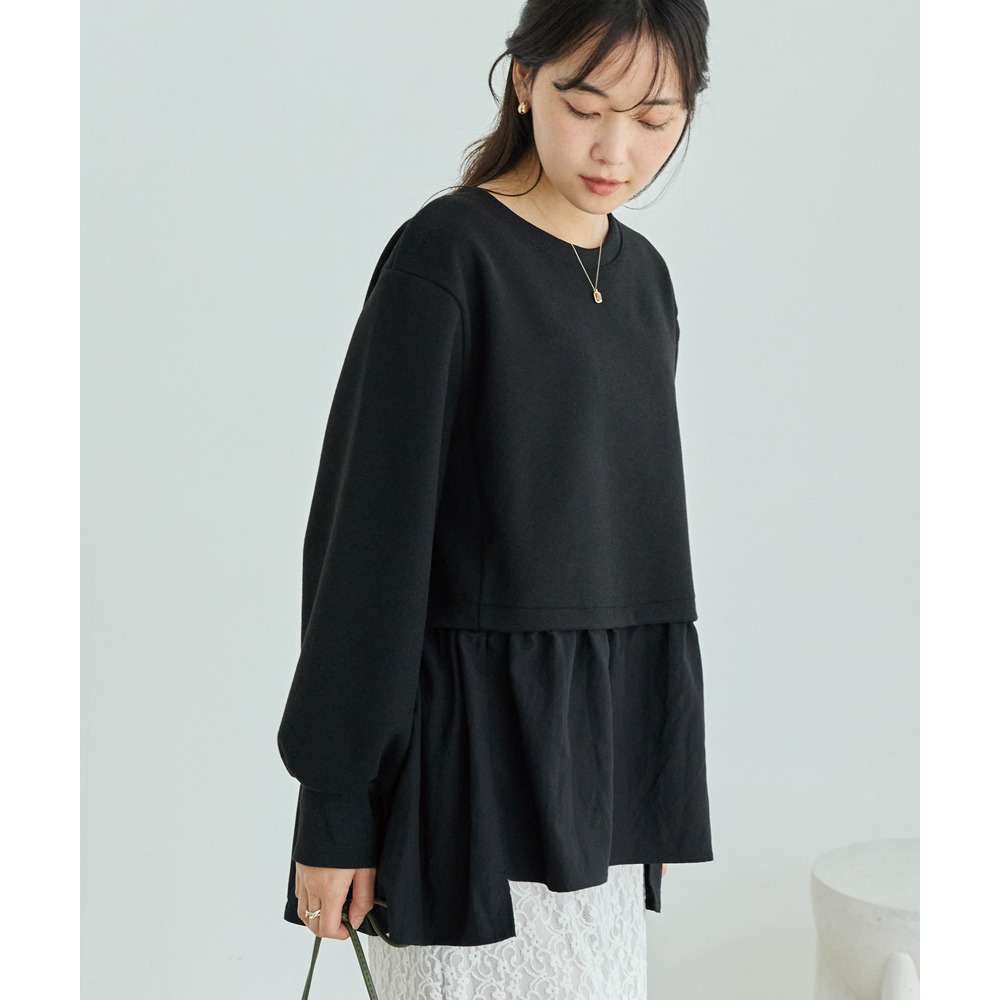 メルトンカットソー配色プルオーバー2