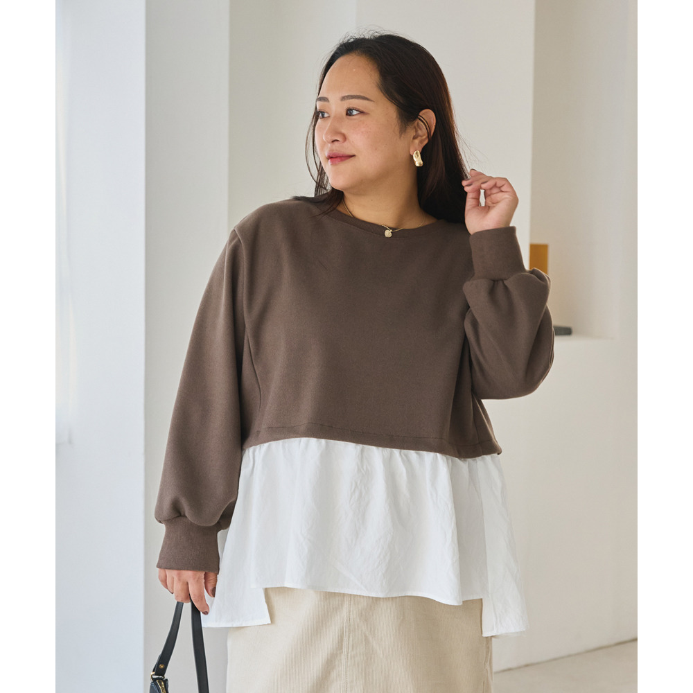 メルトンカットソー配色プルオーバー25