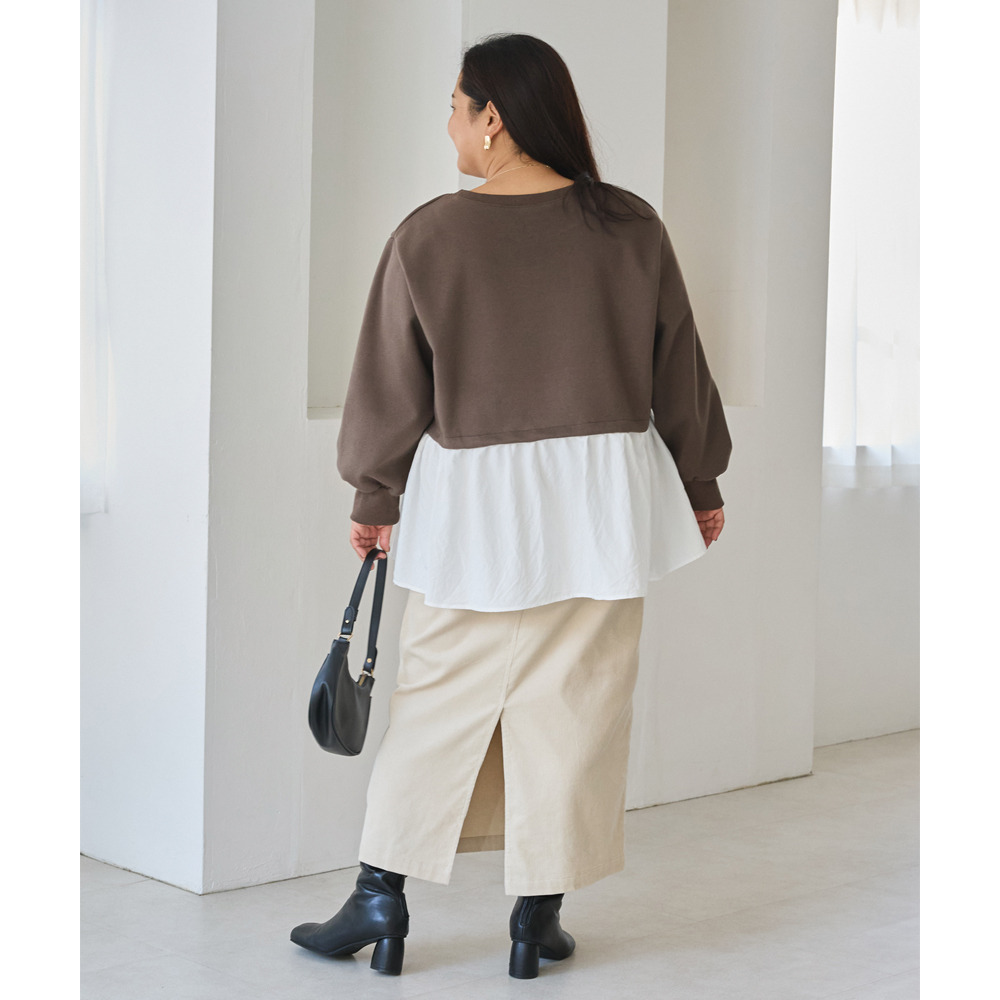 メルトンカットソー配色プルオーバー30