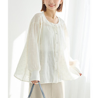 シアーフロッキードットブラウス