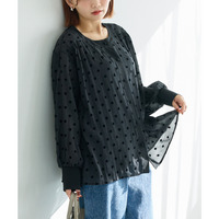 シアーフロッキードットブラウス