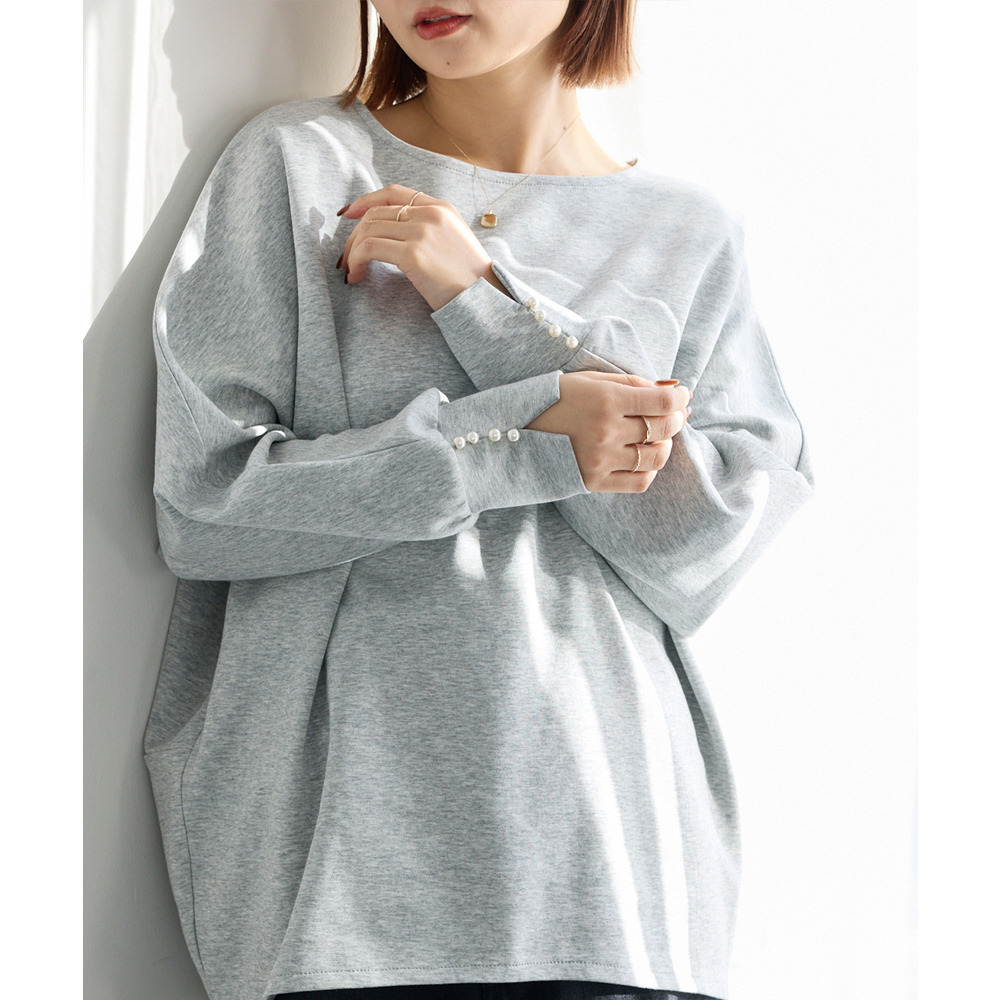 袖パールコクーンプルオーバー