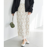 刺繍レースナロースカート