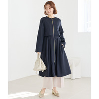 タックプリーツノーカラーコート　LL/3L/4L/5L　セレモニー　春アウター　ラビアンジェ