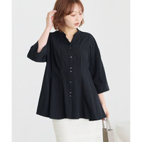 【好機能シリーズ】UVカット・接触冷感・速乾｜タックチュニックブラウス　LL/3L/4L/5L　ラビアンジェ