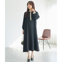 バイカラージョーゼットワンピース　LL/3L/4L/5L　セレモニー　オフィスカジュアル　ラビアンジェ