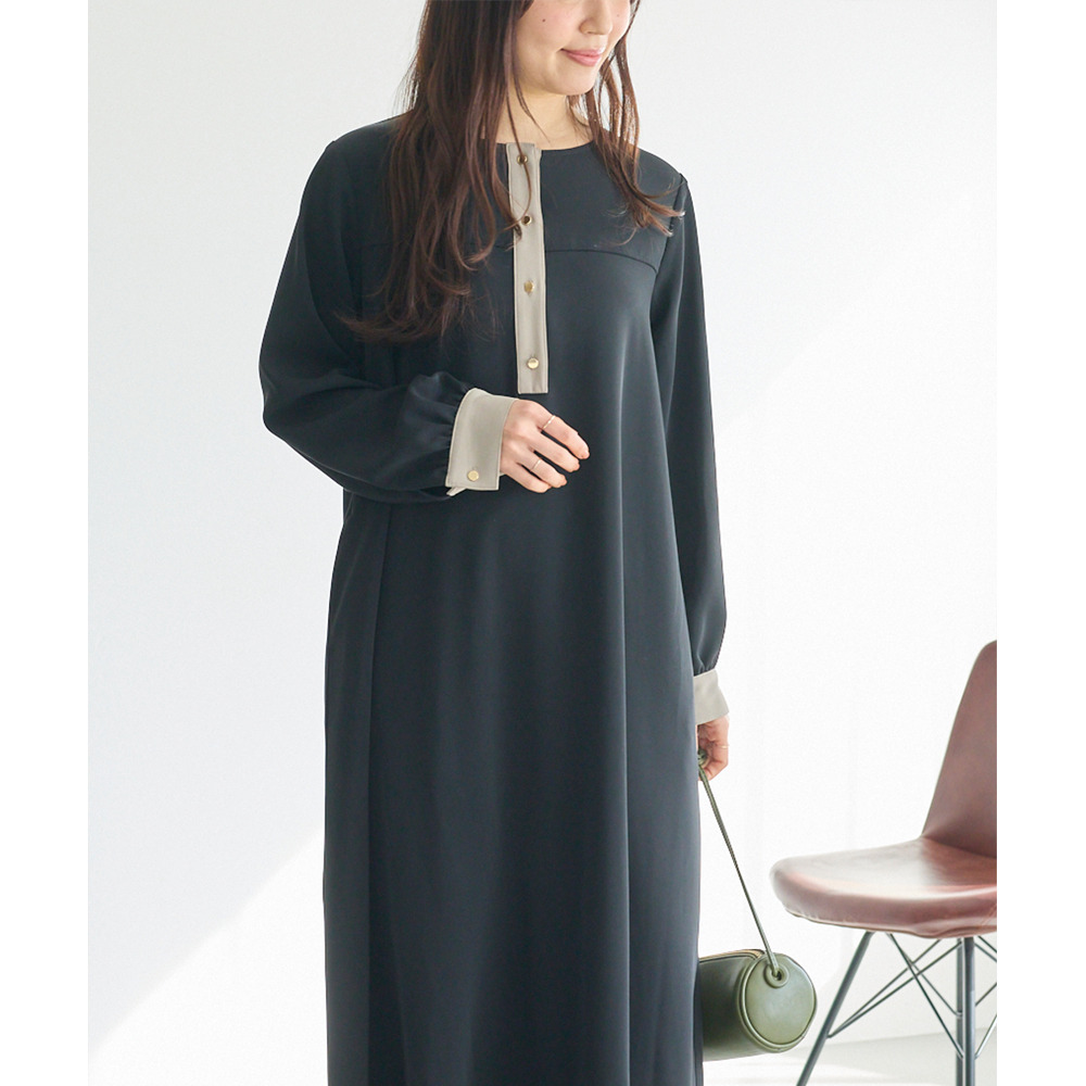 バイカラージョーゼットワンピース LL/3L/4L/5L ラビアンジェ10