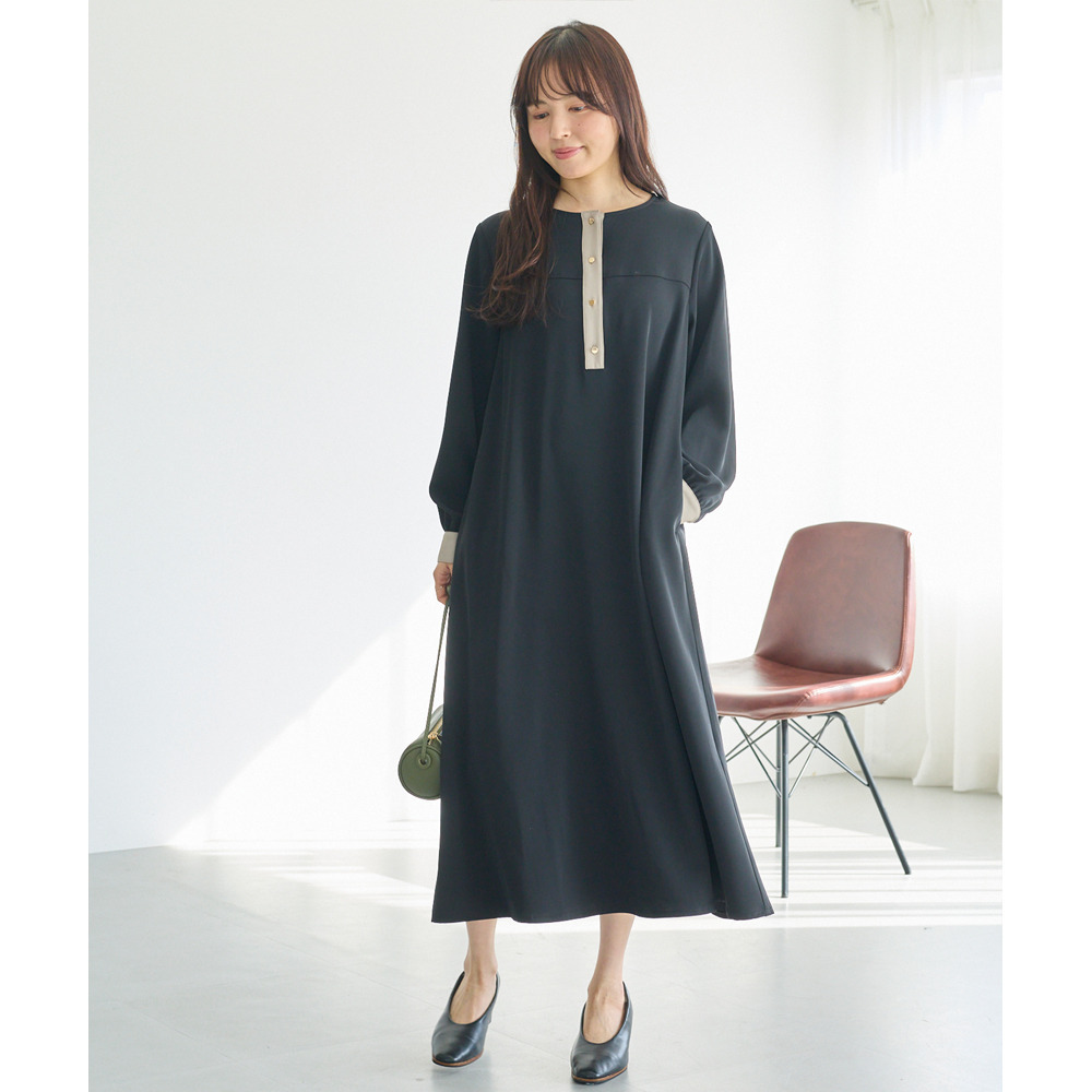 バイカラージョーゼットワンピース LL/3L/4L/5L ラビアンジェ11