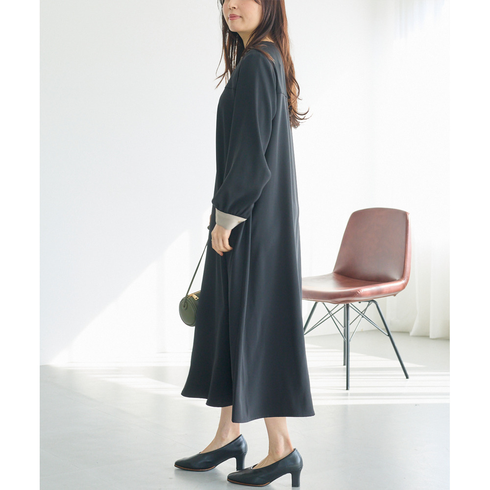 バイカラージョーゼットワンピース LL/3L/4L/5L ラビアンジェ12