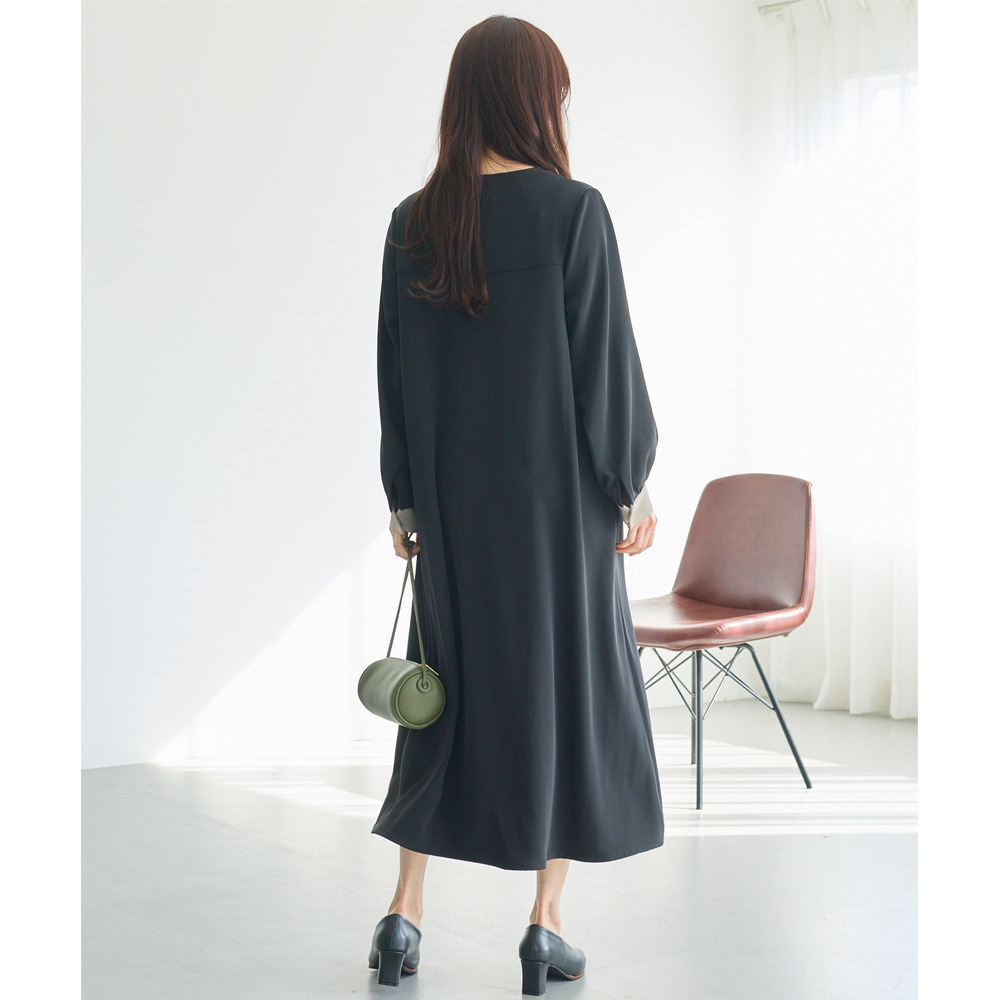 バイカラージョーゼットワンピース LL/3L/4L/5L ラビアンジェ14