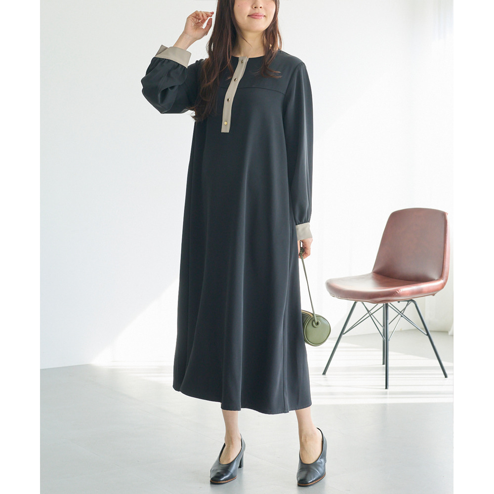 バイカラージョーゼットワンピース LL/3L/4L/5L ラビアンジェ9