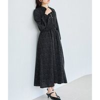 【洗える】デシンドットワンピース　LL/3L/4L/5L　セレモニー　オフィスカジュアル　ラビアンジェ