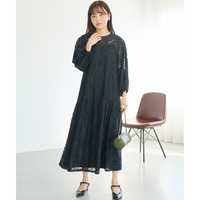 【洗える】総レースワンピース LL/3L/4L/5L セレモニー オフィスカジュアル ラビアンジェ