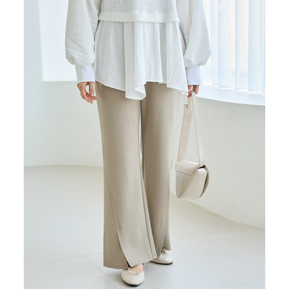 【好機能シリーズ】接触冷感・吸水速乾｜ツイストスリット美脚パンツ　LL/3L/4L/5L　セレモニー　オフィスカジュアル　ラビアンジェ