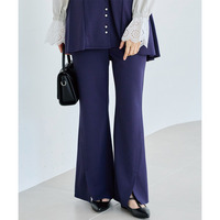 【好機能シリーズ】接触冷感・吸水速乾｜ツイストスリット美脚パンツ　LL/3L/4L/5L　セレモニー　オフィスカジュアル　ラビアンジェ