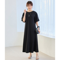 【好機能シリーズ】2WAYボリュームスリーブワンピース　接触冷感・吸水速乾 ｜LL/3L/4L/5L　オフィスカジュアル　オンオフ兼用　ラビアンジェ