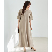 【好機能シリーズ】2WAYボリュームスリーブワンピース　接触冷感・吸水速乾 ｜LL/3L/4L/5L　オフィスカジュアル　オンオフ兼用　ラビアンジェ