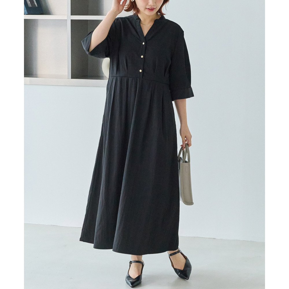 【好機能シリーズ】UVカット・接触冷感・速乾｜ウエストタックワンピース　LL/3L/4L/5L　オンオフ兼用　ラビアンジェ