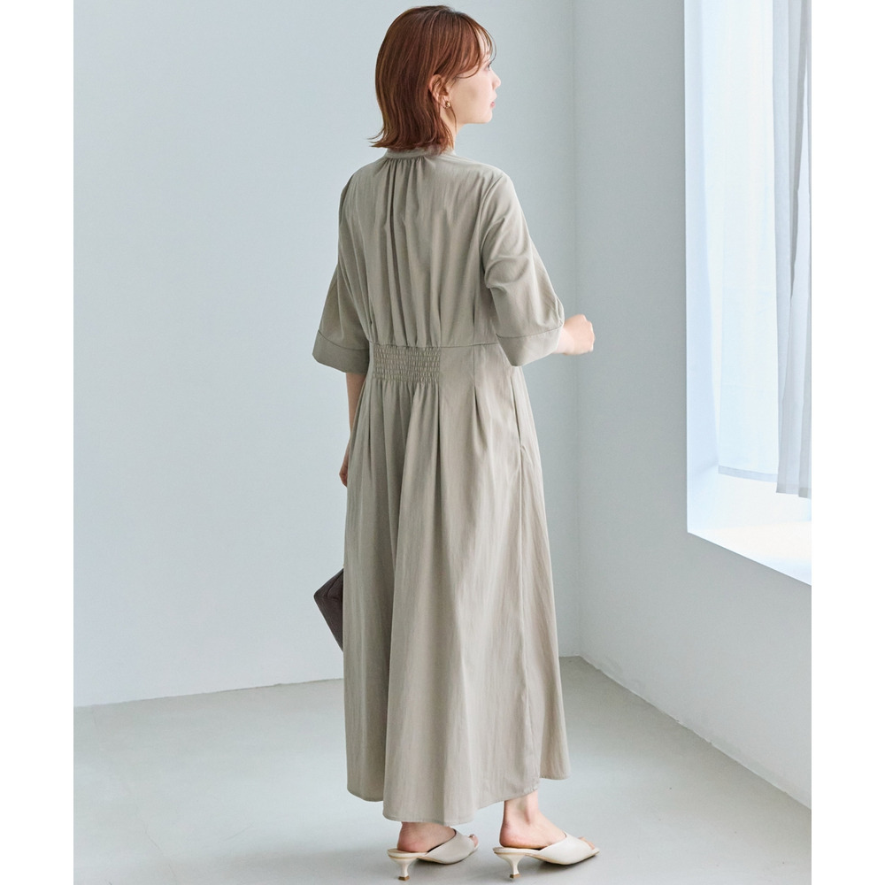 【好機能シリーズ】UVカット・接触冷感・速乾|ウエストタックワンピース LL/3L/4L/5L オンオフ兼用 ラビアンジェ25