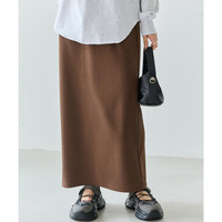 リブポンチナロースカート　LL/3L/4L/5L　オンオフ兼用　オフィスカジュアル　ラビアンジェ