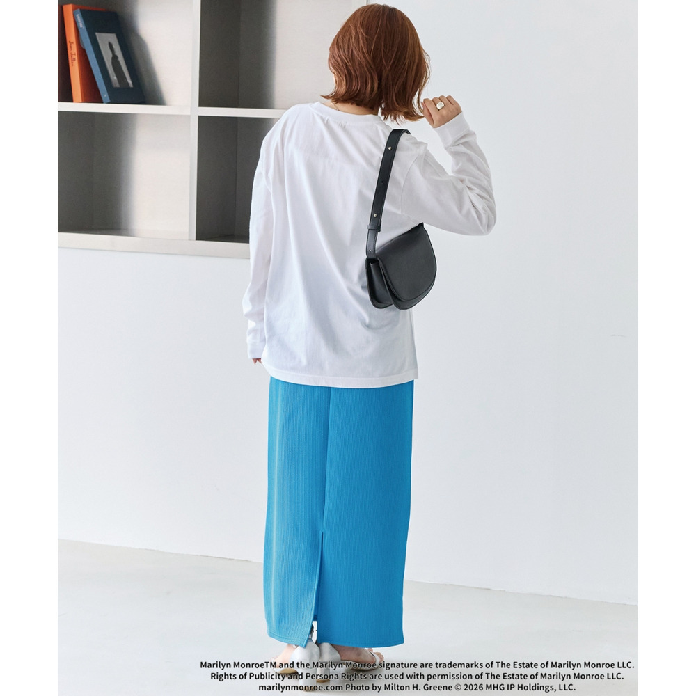 リブポンチナロースカート LL/3L/4L/5L オンオフ兼用 オフィスカジュアル ラビアンジェ10