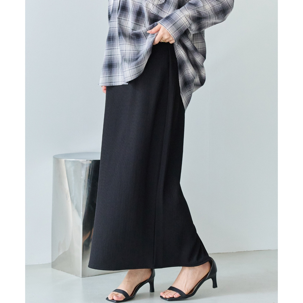 リブポンチナロースカート LL/3L/4L/5L オンオフ兼用 オフィスカジュアル ラビアンジェ13