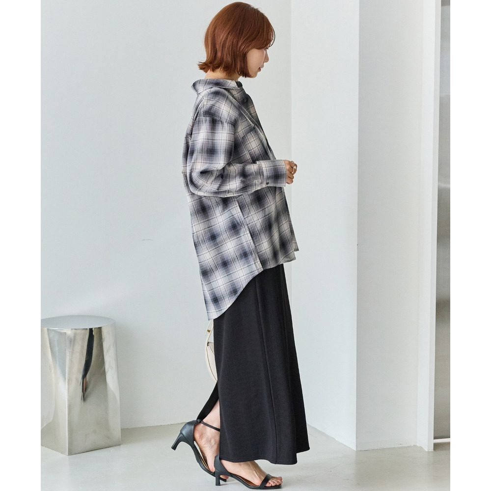 リブポンチナロースカート LL/3L/4L/5L オンオフ兼用 オフィスカジュアル ラビアンジェ16