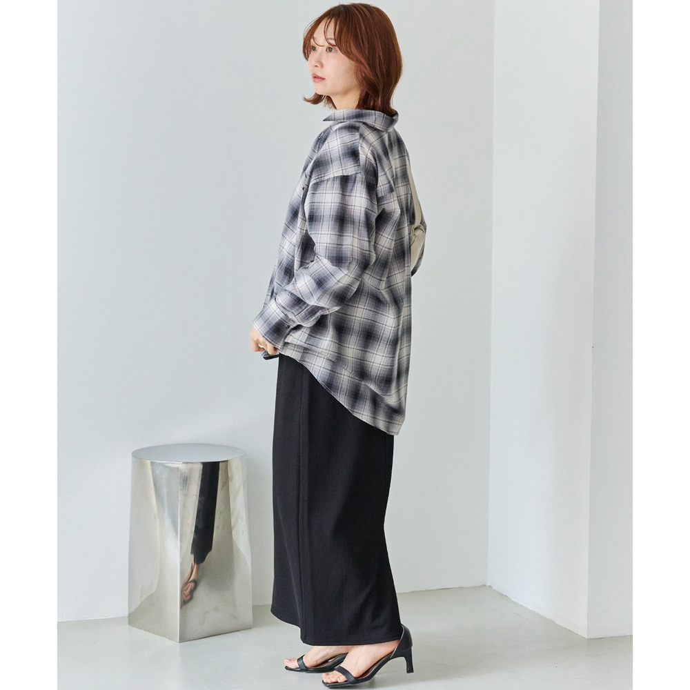 リブポンチナロースカート LL/3L/4L/5L オンオフ兼用 オフィスカジュアル ラビアンジェ17