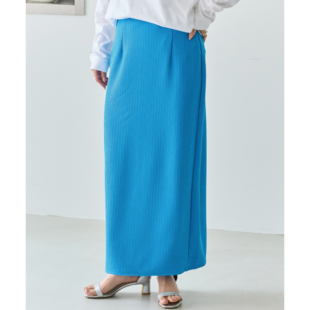 リブポンチナロースカート LL/3L/4L/5L オンオフ兼用 オフィスカジュアル ラビアンジェ2