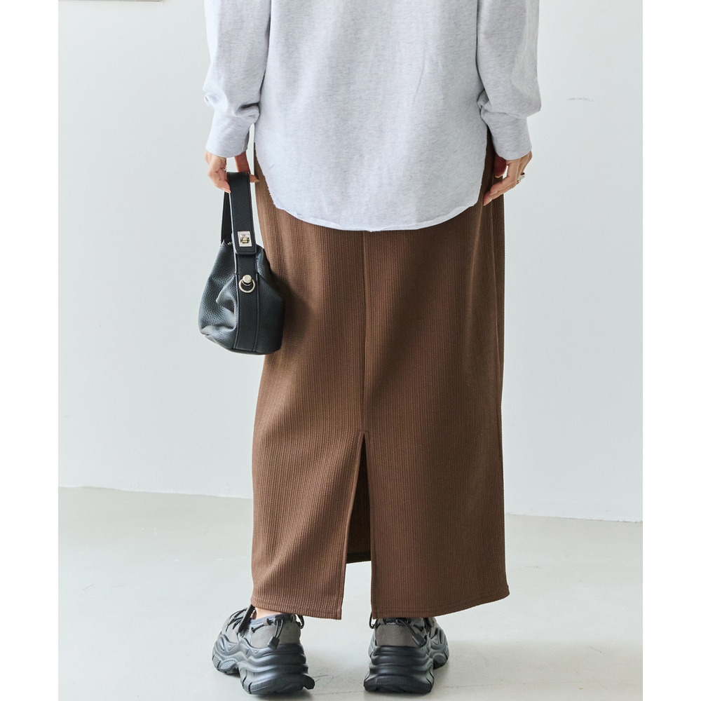 リブポンチナロースカート LL/3L/4L/5L オンオフ兼用 オフィスカジュアル ラビアンジェ22