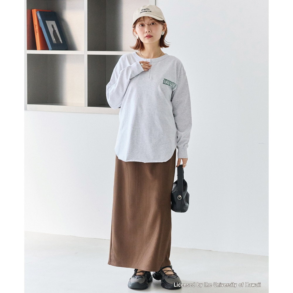 リブポンチナロースカート LL/3L/4L/5L オンオフ兼用 オフィスカジュアル ラビアンジェ23