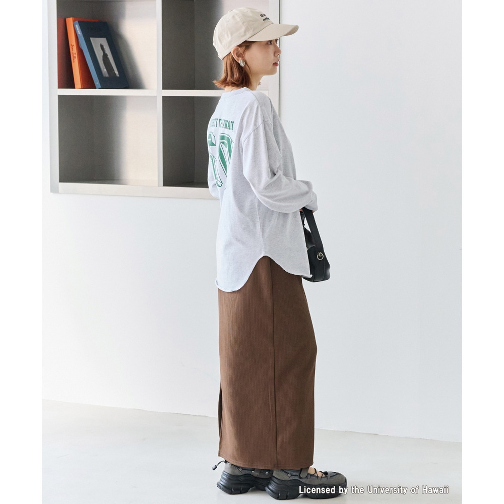 リブポンチナロースカート LL/3L/4L/5L オンオフ兼用 オフィスカジュアル ラビアンジェ25