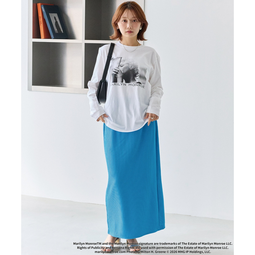 リブポンチナロースカート LL/3L/4L/5L オンオフ兼用 オフィスカジュアル ラビアンジェ7