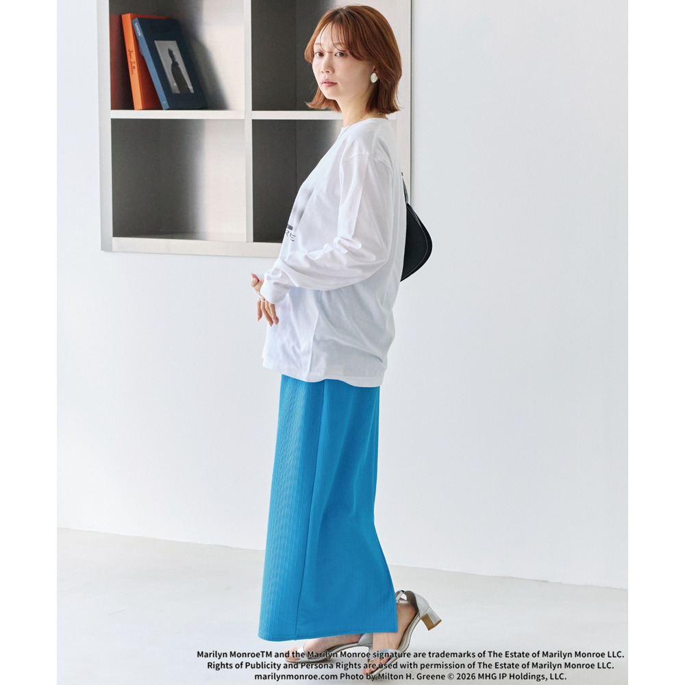 リブポンチナロースカート LL/3L/4L/5L オンオフ兼用 オフィスカジュアル ラビアンジェ8