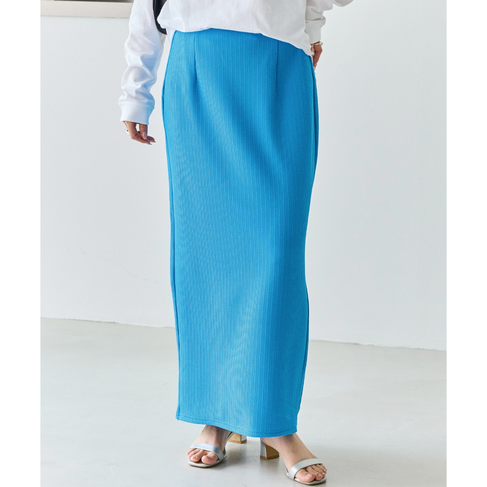 リブポンチナロースカート LL/3L/4L/5L オンオフ兼用 オフィスカジュアル ラビアンジェ1