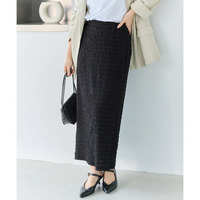 ジャガードシャーリングナロースカート　LL/3L/4L/5L　きれいめカジュアル　オンオフ兼用　ラビアンジェ