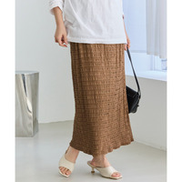 ジャガードシャーリングナロースカート　LL/3L/4L/5L　きれいめカジュアル　オンオフ兼用　ラビアンジェ