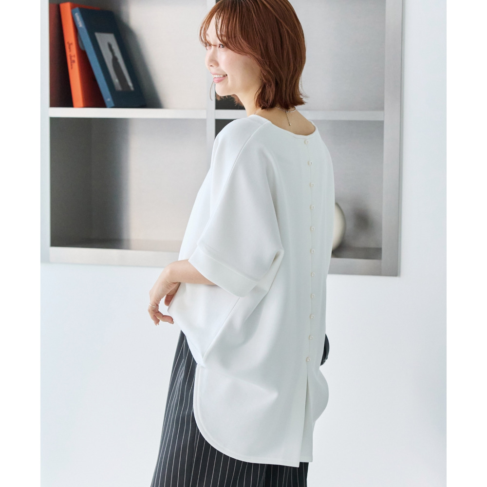 バックパールポンチプルオーバー　LL/3L/4L/5L　きれいめカジュアル　オンオフ兼用　ラビアンジェ 