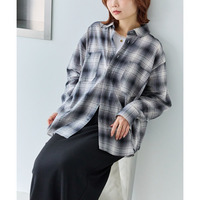 シアーチェックシャツ ラビアンジェ　体型カバー　LL/3L/4L　