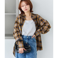 シアーチェックシャツ ラビアンジェ　体型カバー　LL/3L/4L　